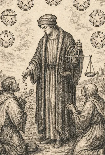Six of Pentacles, tarot card