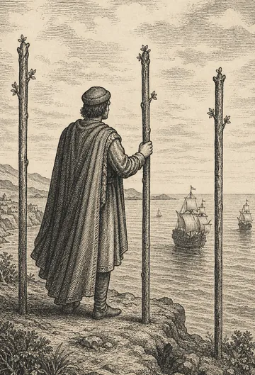 Three of Wands, tarot card
